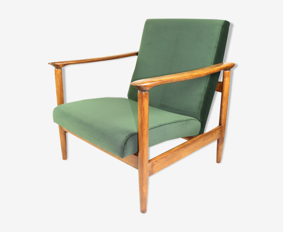 Fauteuil vert olive par Edmund Homa, années 1970