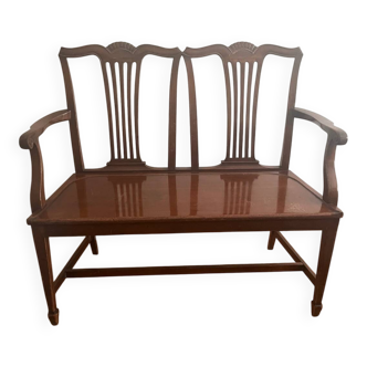 Mahogany banquette canapé in Hepplewhite style
