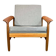 Armchair, teak with grey upholstery, 1960s
