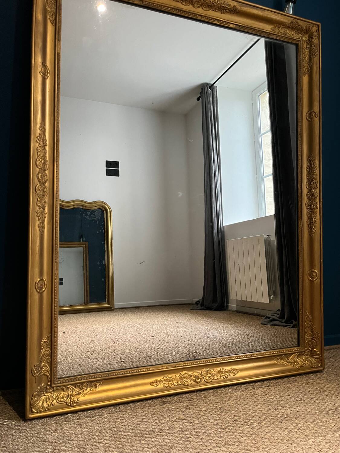 Old mirror 148.5cm/115.5cm mercury glass