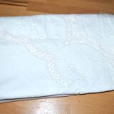 Vintage round tablecloth in embroidered and openwork cotton 160x160cm *M3*