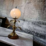 VINTAGE HIGH TABLE LAMP WITH “GOLDEN” PALM TREES, HANS KÖGL STYLE