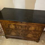 Antique Louis Philippe chest of drawers in black marble