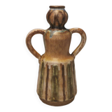 Beautiful ceramic vase in the shape of a lady, in multicolored glaze. Denmark 1970-80s