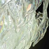 Amazing large Murano glass rainbow leaves chandelier