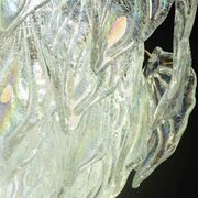Superbe grand lustre en verre de Murano avec feuilles arc-en-ciel