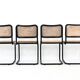 Set of 4 black dining chairs, B32 style by Marcel Breuer.