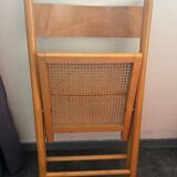 70s chair with rattan cane