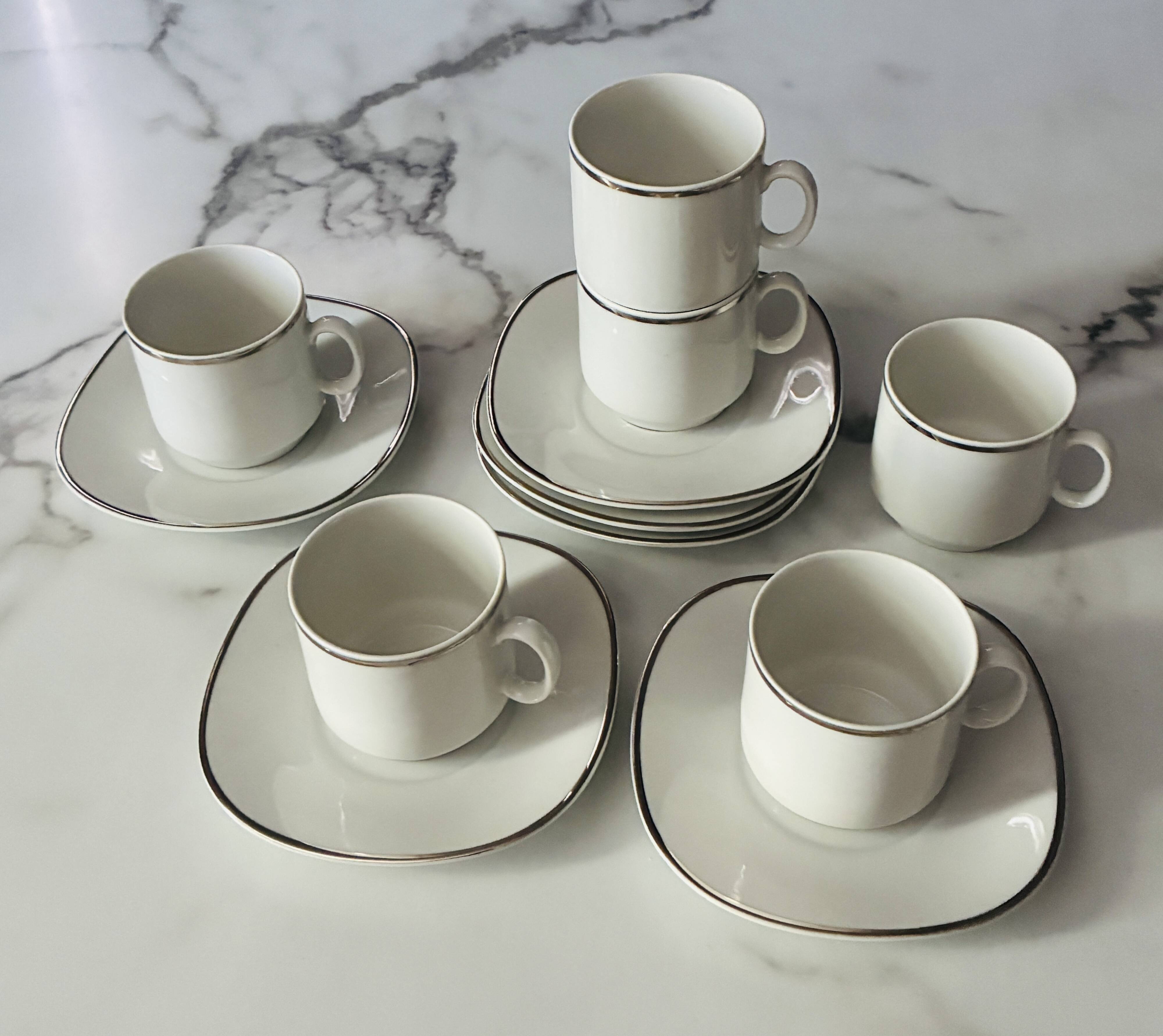 Coffee service cups and saucers porcelain Schirnding Bavaria