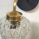 Old swan neck wall light in brass and thick glass tulip LAMP-7101