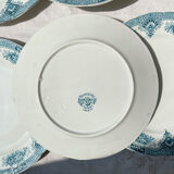 6 vintage flat plates iron earth onnaing model "spring"