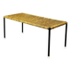Black steel and wicker side table by Carl Auböck, mid-century.