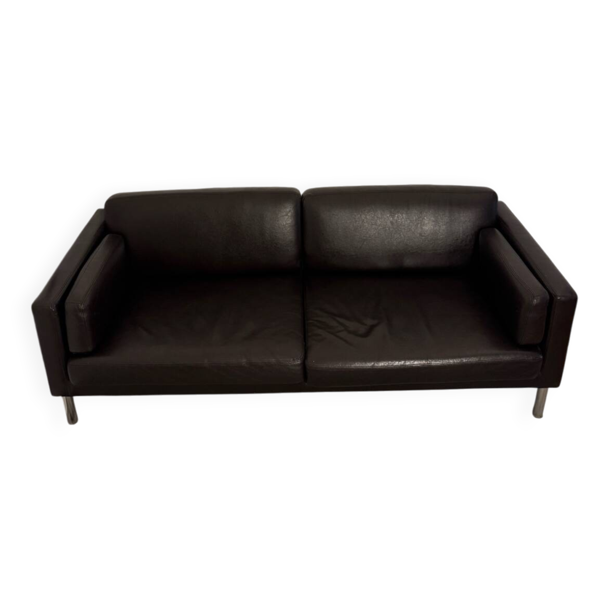 Canapé en cuir marron