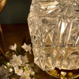 Vintage globe table lamp in molded glass