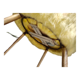 Yellow basket chair, spindle legs