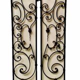 Set of two hammered wrought iron doors, 20th century