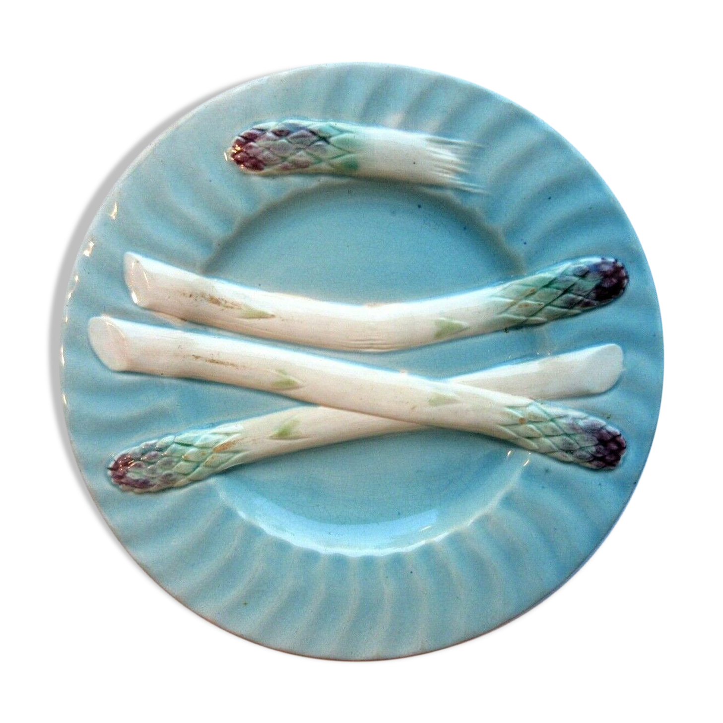 Art deco blue asparagus dabbling Lunéville
