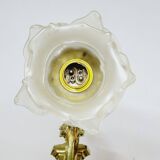 2 19th Century Gilt Bronze Wall Sconces with Molded Glass Globes in the Shape of