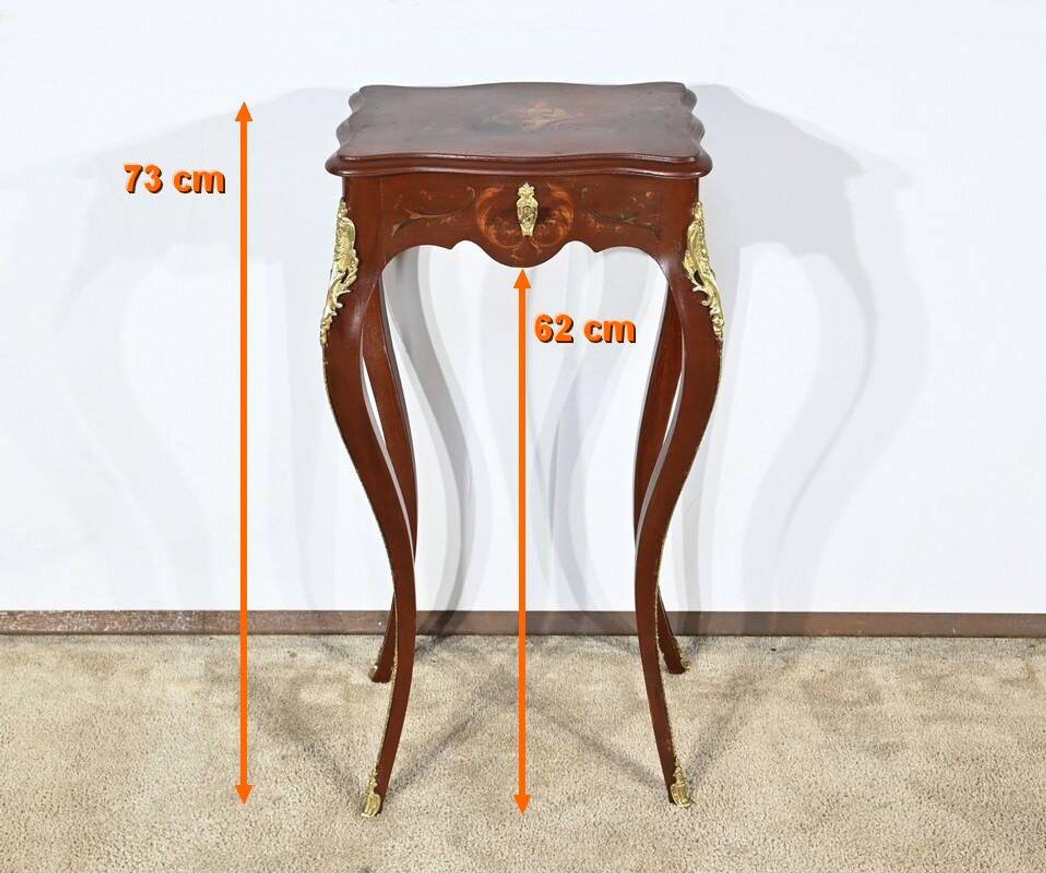 Small Table in Lacquered Wood, Louis XV Style – Late 19th Century