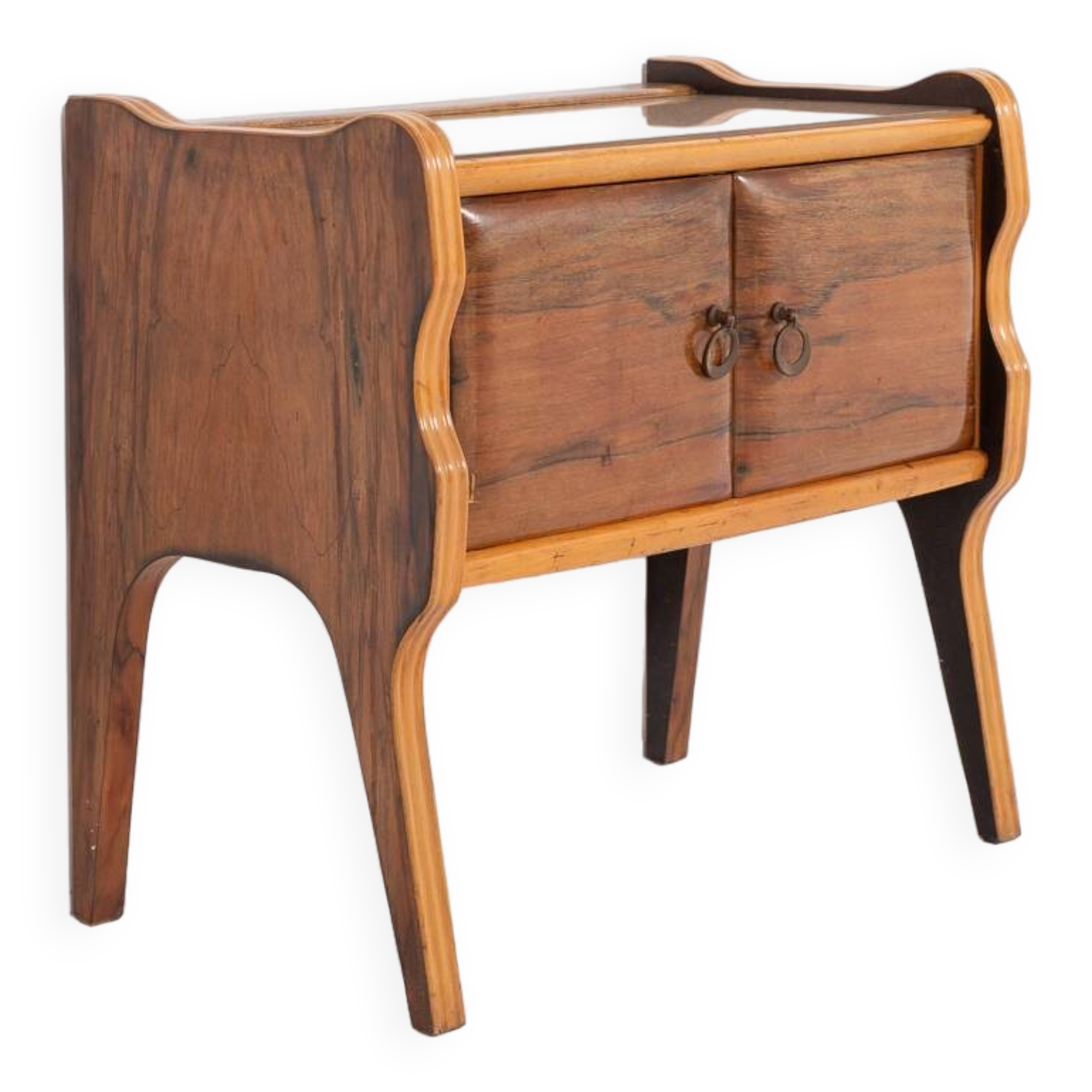 Table de nuit/armoire sculpturale italienne du milieu du siècle, années 1950