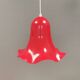 Red vintage hanging lamp made from ABC plastic. Denmark 1980s