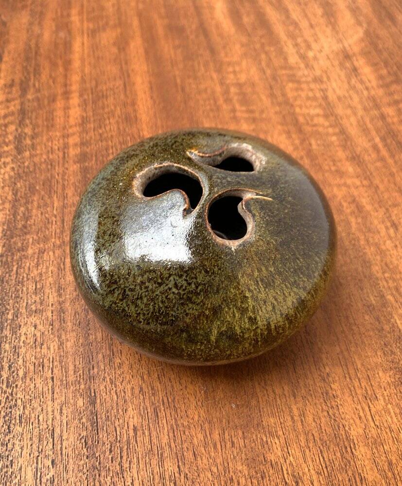 Ikebana vase in studio pottery by German artist Till Sudeck from the mid-century, 1960s.