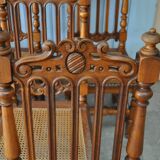 Set of 8 tanned chairs.