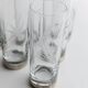 Lot of 6 drinking glasses - silver base, engraved wheat and floral decoration - Italy 1960s
