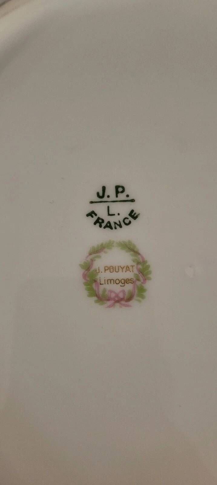 J. Pouyat Limoges: set of 10 fine porcelain plates, decorated