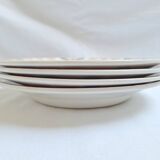 HBCM Pauline pattern soup plates, orange and black