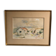 Framed watercolor seaside house