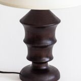 Turned wooden torch-shaped lamp base, 1930s/1940s