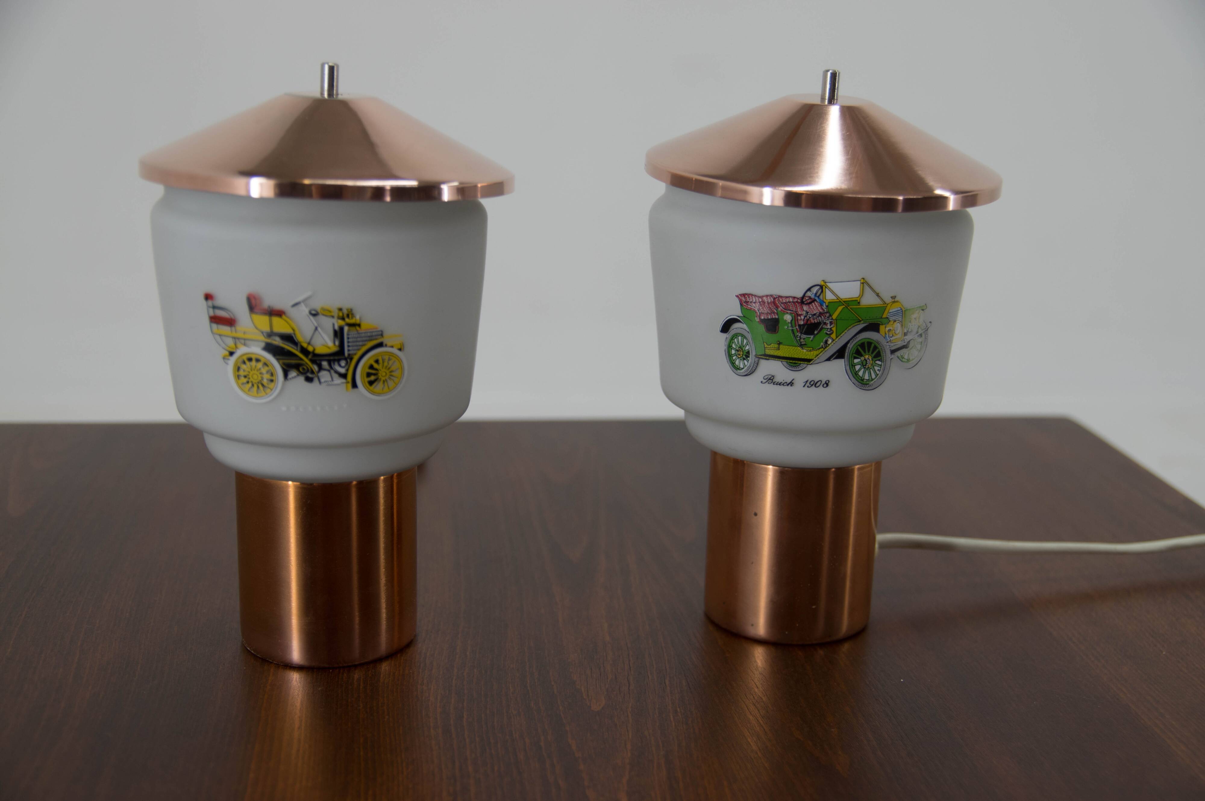 Set of Two Bedside Lamps by Lustry, Kamenicky Senov, 1970s