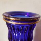 Vase en verre bleu cobalt