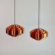Pair of Midcentury Copper Pendants by Jo Hammerborg for Fog & Mørup, 1960s