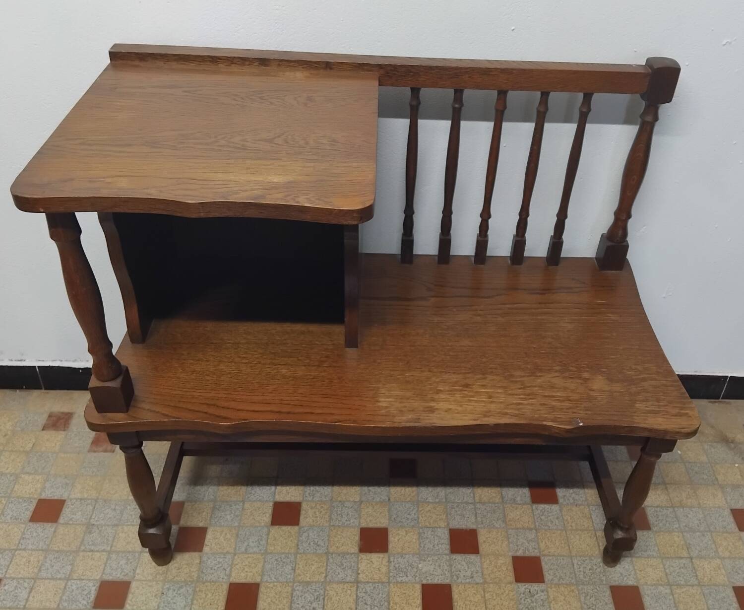 Antique vintage telephone bench furniture