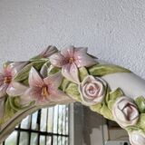 Italian style ceramic flower mirror