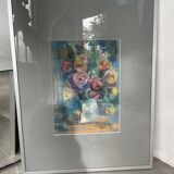 Oil chalk drawing flowers