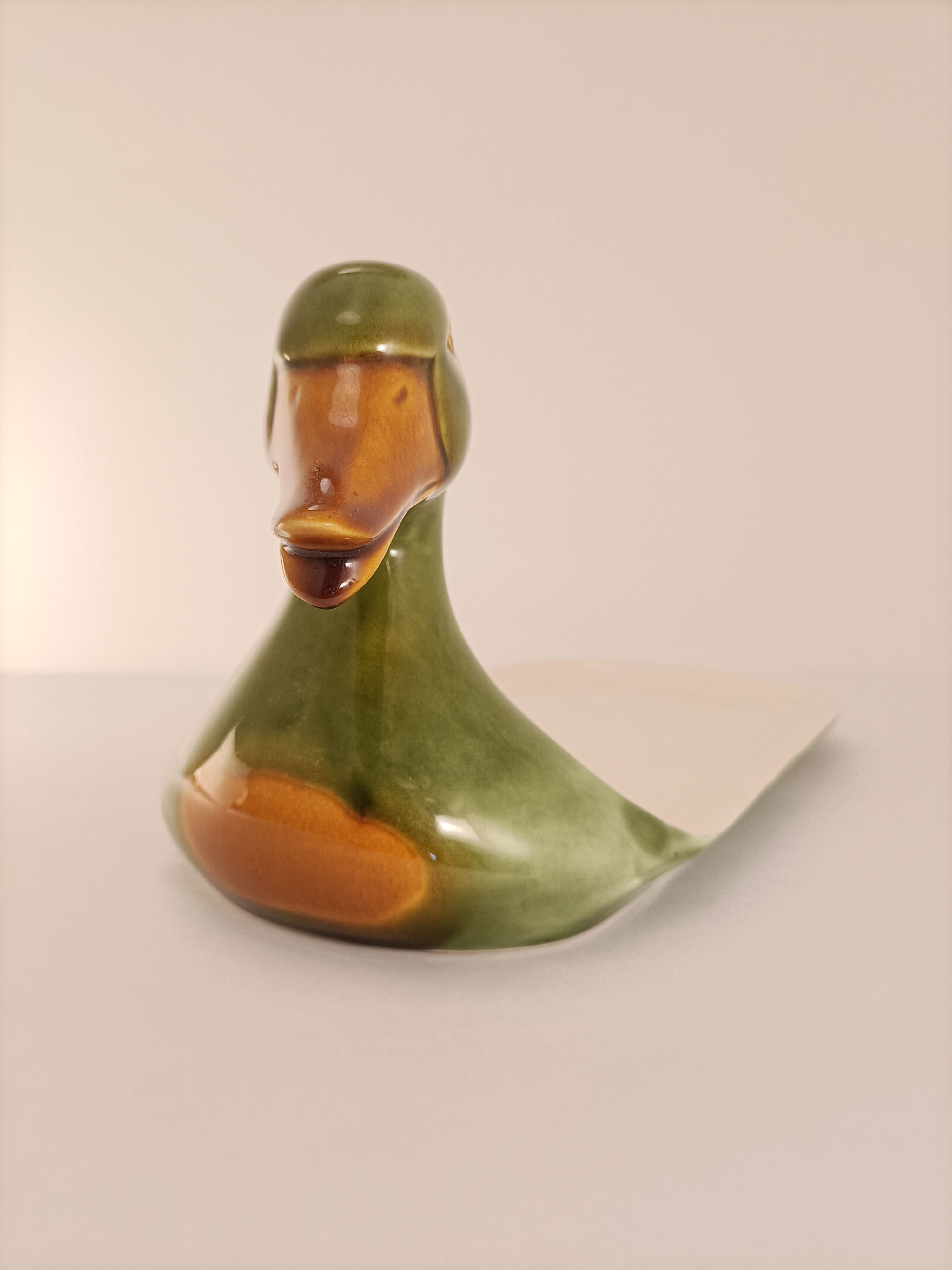 Plat de service fois gras tête canard duck serving dish vintage nöel christmas
