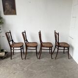 Set of 4 Fischel cane bistro chairs