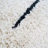 Berber rug 160x230 cm white with black lines