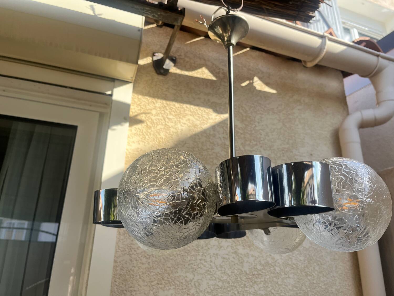 Chrome chandelier Space age 70s