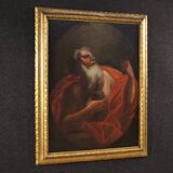 Antique Italian painting of Saint Jerome from the 17th century