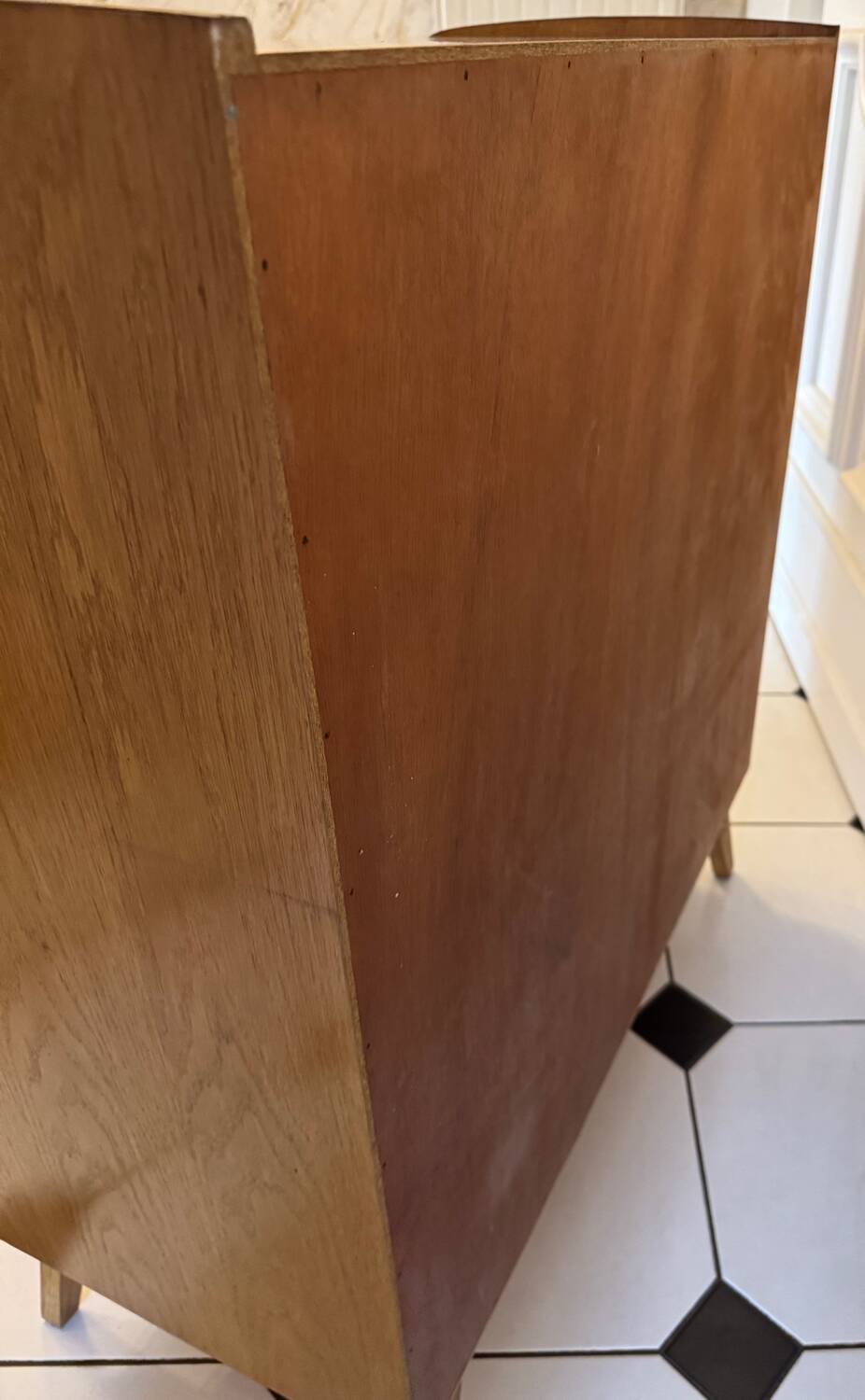 Vintage chest of drawers with compass feet