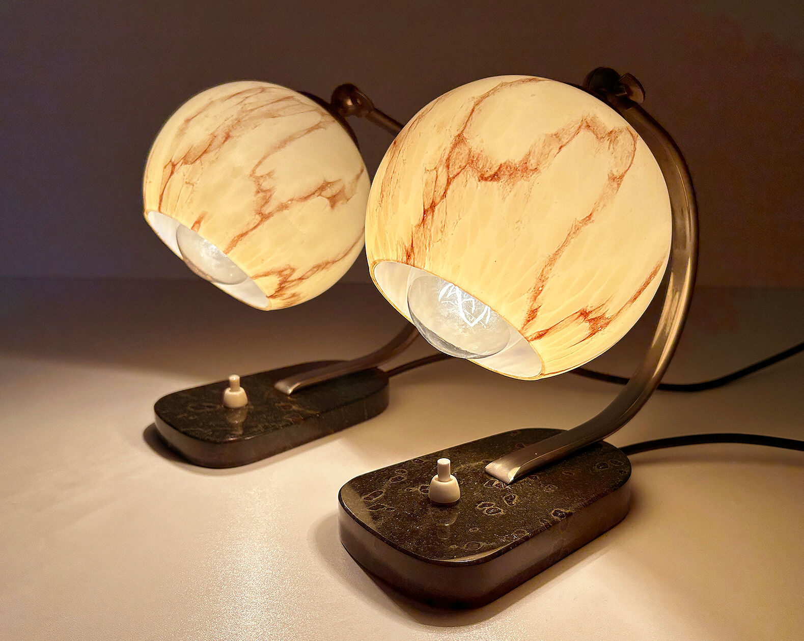 Pair of bauhaus art deco lamps 30s