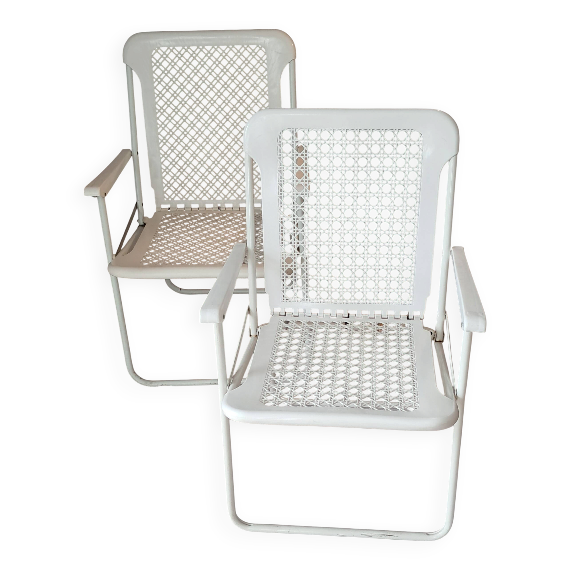 Two folding chairs 1960 Grand Soleil & Luigi Plebani Vintage.