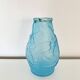 Moulded pressed blue glass vase