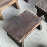 Small stool, side stool in old teak, footrest
