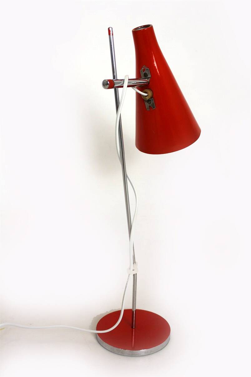 Red Table Lamp by Josef Hurka for Lidokov, 1970s