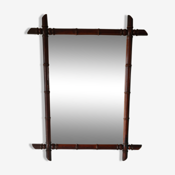 Wooden mirror vintage bamboo décor